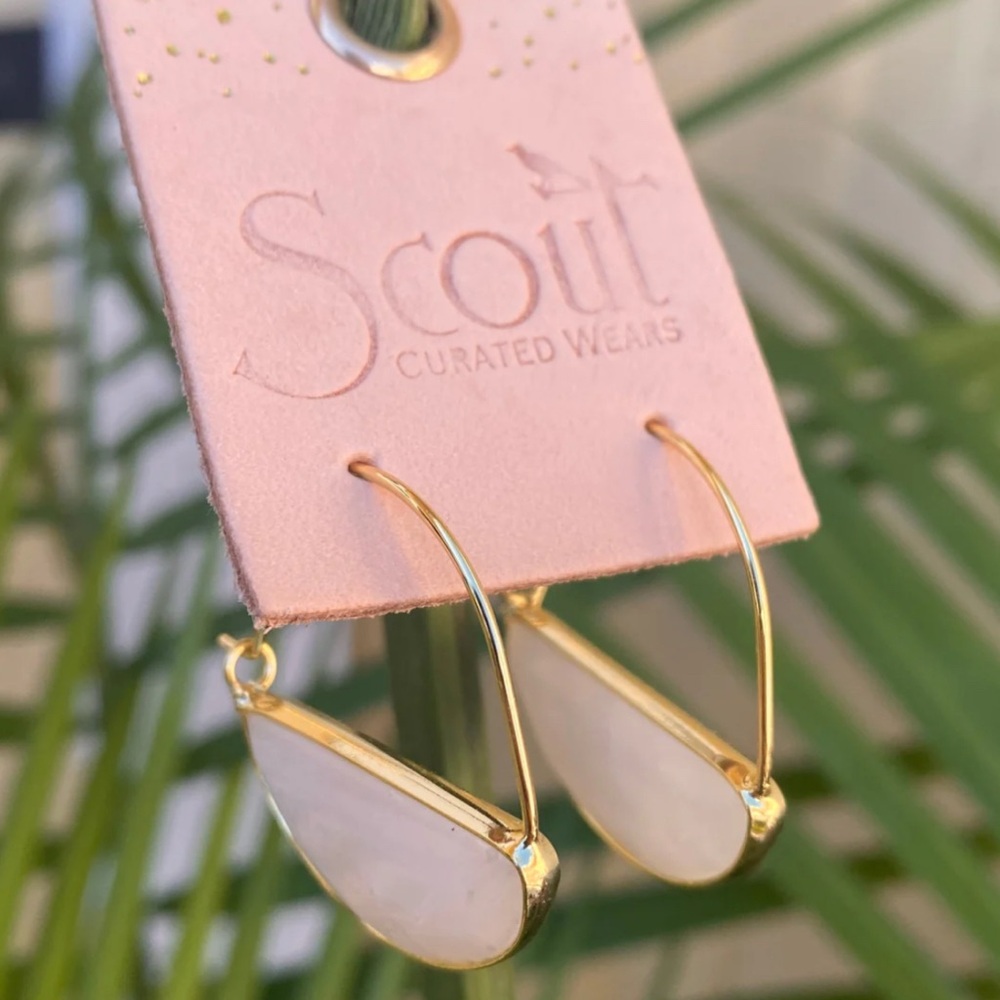 Stone Prism Hoop – Rose Quartz/Gold